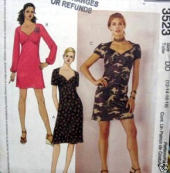 3523 EZ SWEETHEART SHAPE EMPIRE DRESS LENGTHS PATTERN 4-10,12-18